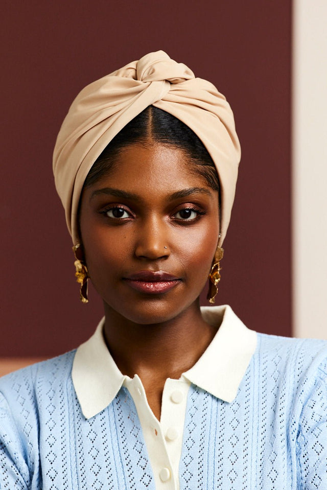 Turbans femme modulable - CUBAINE SABLE - Indira de paris