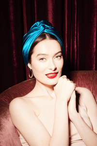 Turbans femme modulable - CUBAINE SOIE - BLEU CANARD - Indira de paris