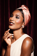 Turbans femme modulable - CUBAINE SOIE - CORAIL - Indira de paris