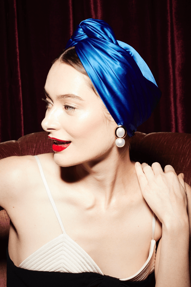 Turbans femme modulable - CUBAINE SOIE - ELECTRIQUE - Indira de paris