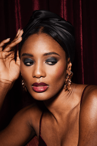 Turbans femme modulable - CUBAINE SOIE - NOIR - Indira de paris