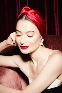 Turbans femme modulable - CUBAINE SOIE - RUBIS - Indira de paris