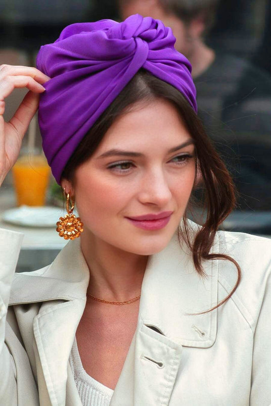 Turbans femme modulable - CUBAINE ULTRA VIOLET - Indira de paris