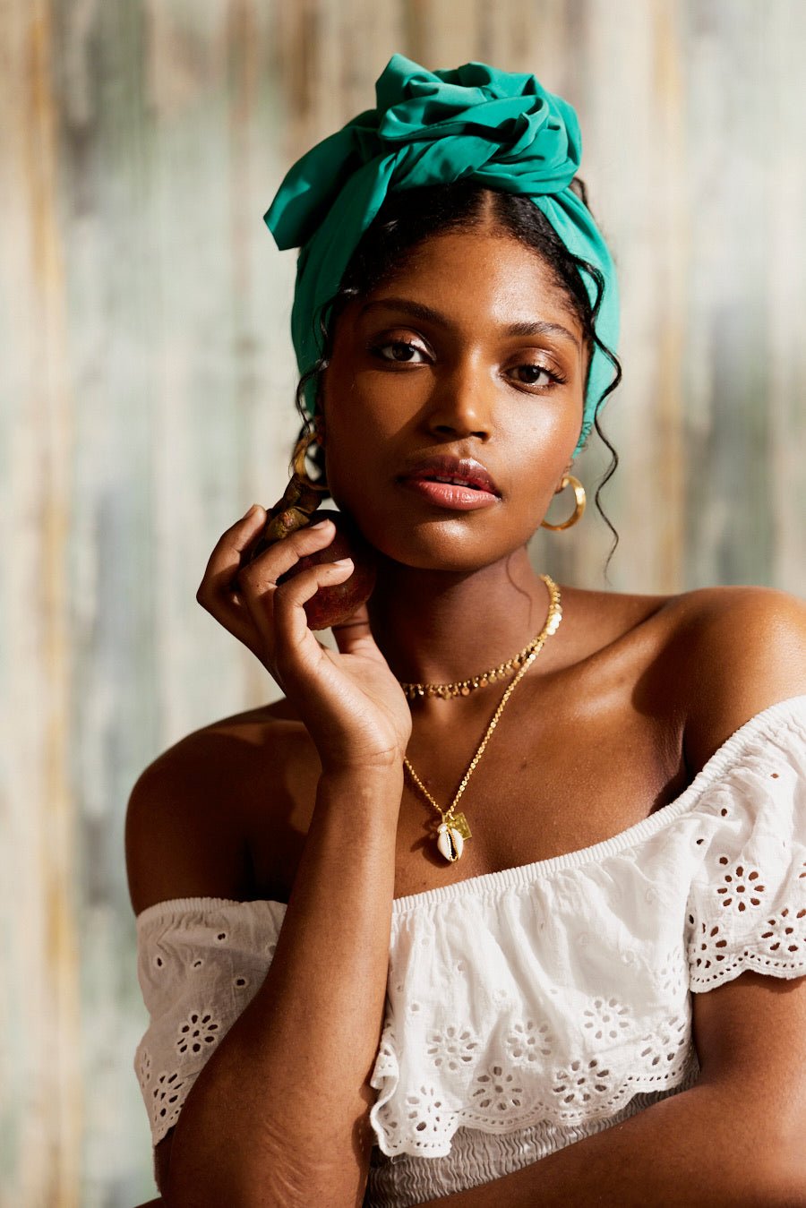 Women's hair bands with metal rods - Green – Indira de paris