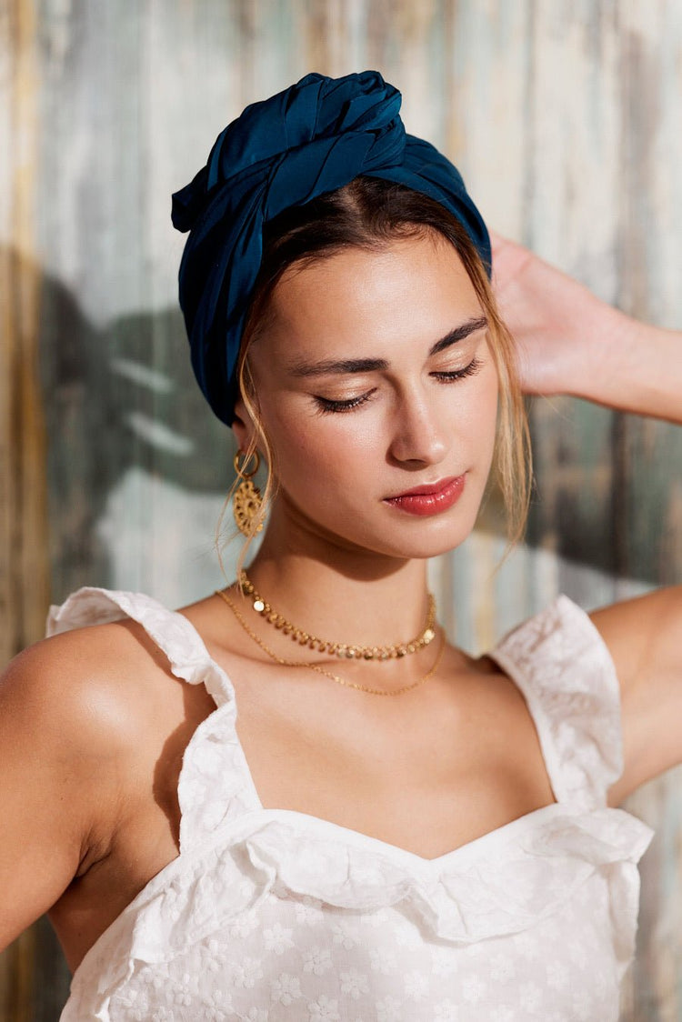 Bandeau cheveux femme fil métal - HEADBAND FLEXIBLE - Flexband BLEU PERSAN - Indira de paris