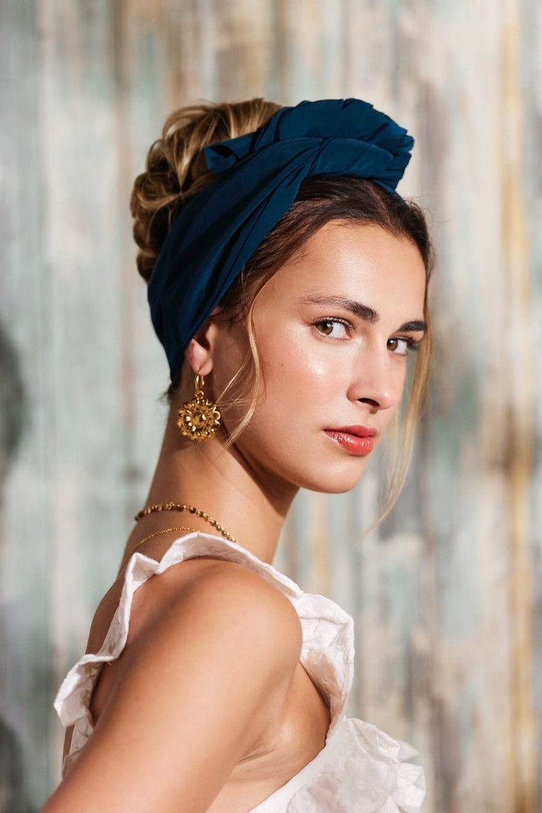 Bandeau cheveux femme fil métal - HEADBAND FLEXIBLE - Flexband BLEU PERSAN - Indira de paris