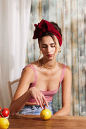 Bandeau cheveux femme fil métal - HEADBAND FLEXIBLE - Flexband CERISE - Indira de paris