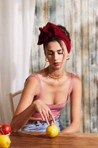 Bandeau cheveux femme fil métal - HEADBAND FLEXIBLE - Flexband CERISE - Indira de paris