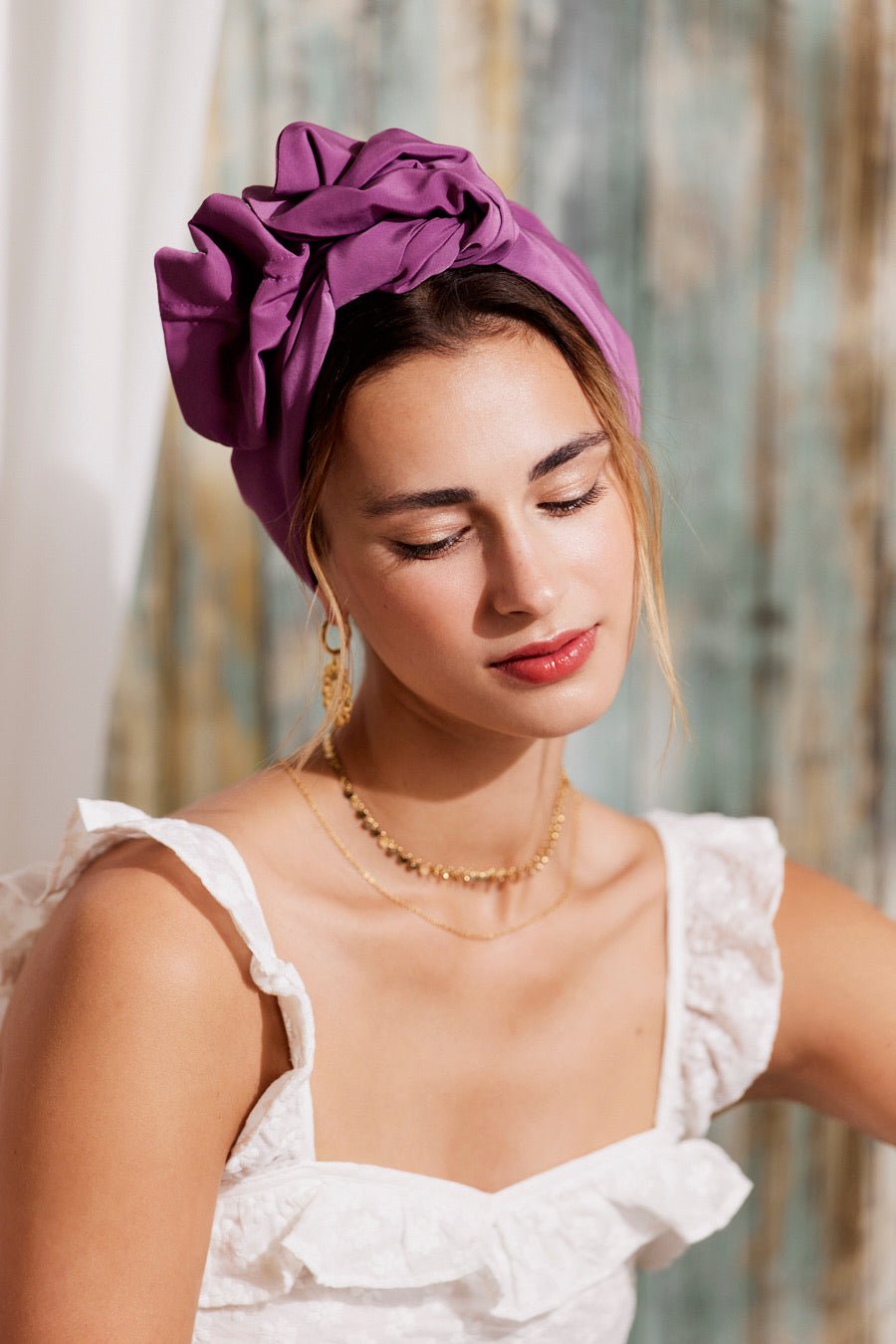 Women's hair bands with metal rods - Purple – Indira de paris