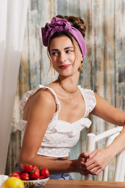Women's hair bands with metal rods - Purple – Indira de paris