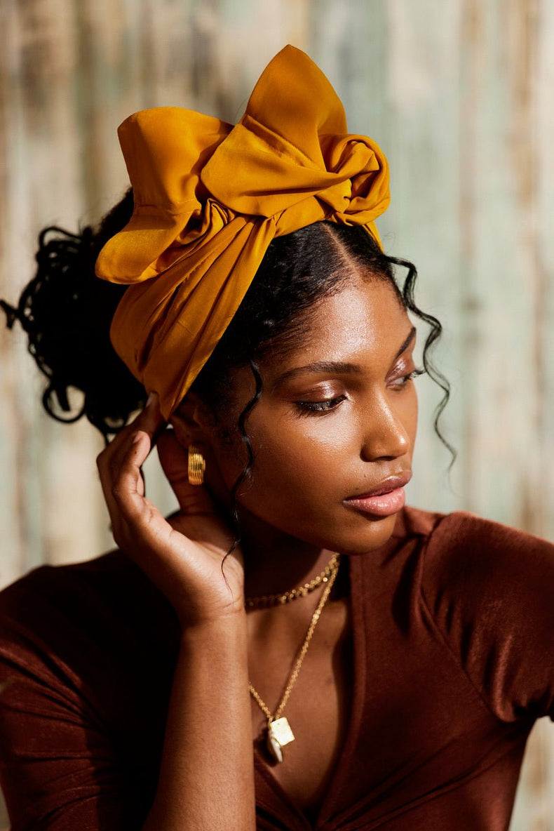 Bandeau cheveux femme fil métal - HEADBAND FLEXIBLE - Flexband Moutarde - Indira de paris