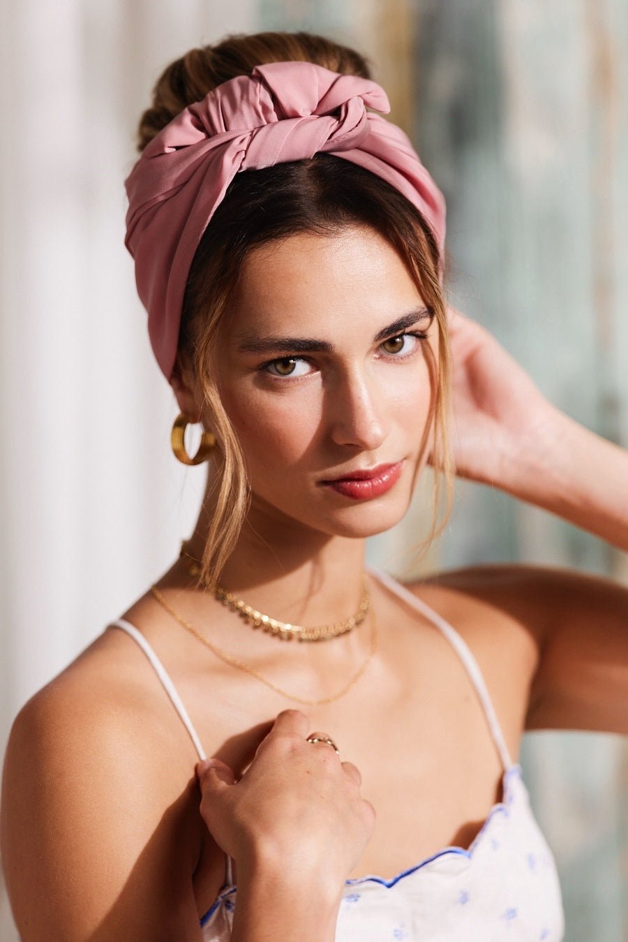 Women's hair bands with metal rods - Pink – Indira de paris