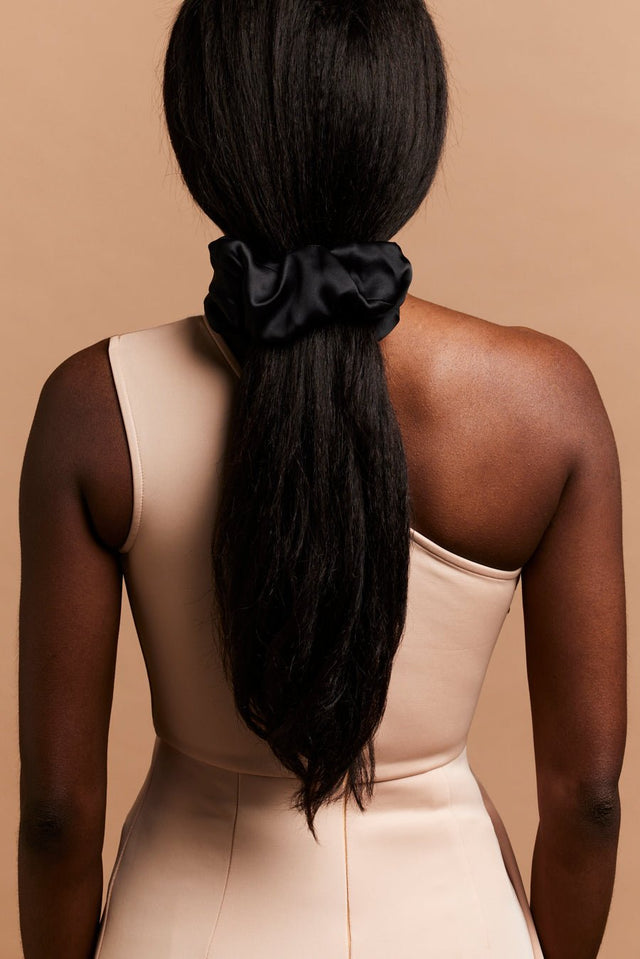 Chouchou - MAXI CHOUCHOU SOIE - NOIR - Indira de paris