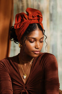 Bandeau cheveux femme fil métal - MINI FLEXBAND ORANGE BRULE - Indira de paris