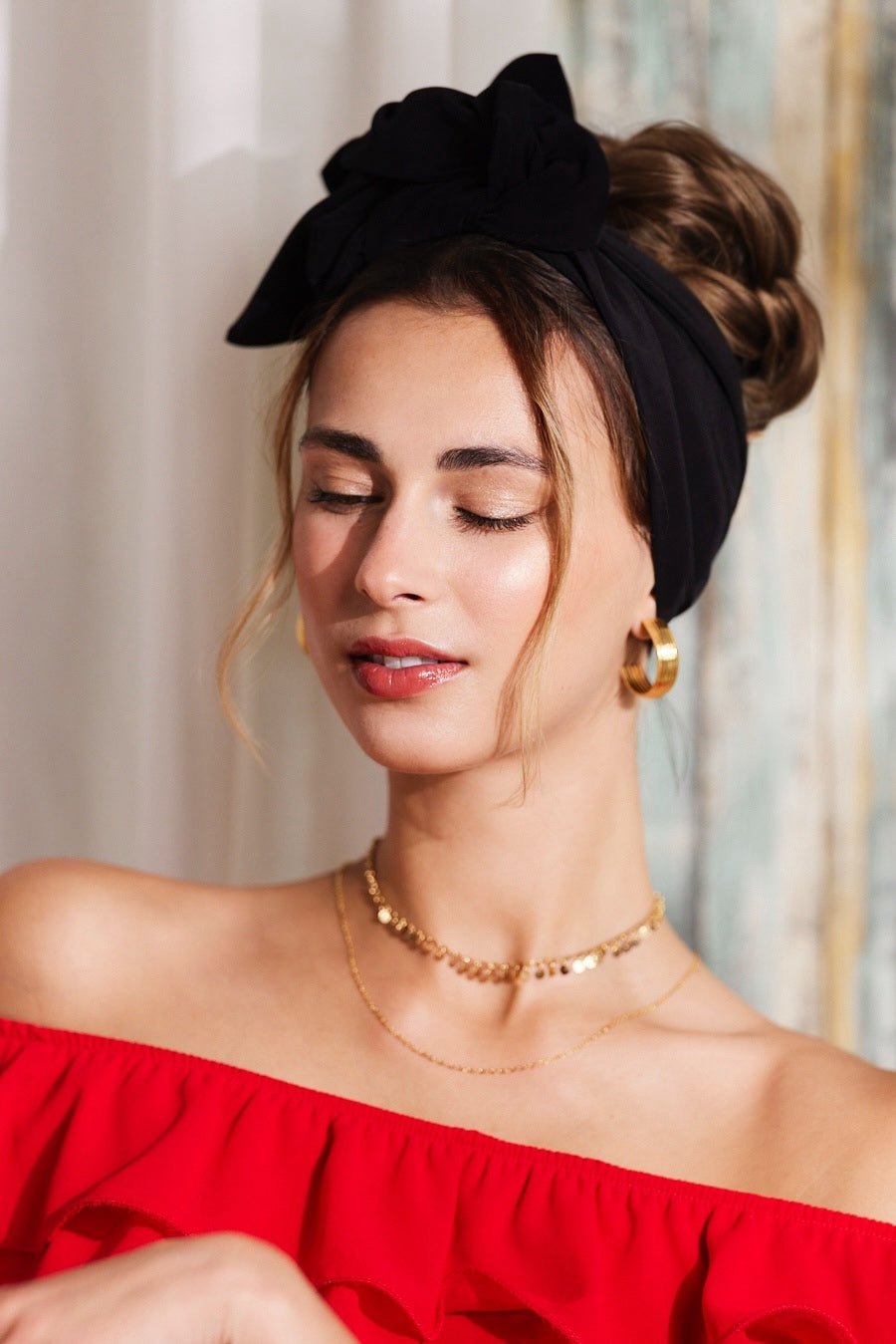 Women's hair bands with metal rods - Black – Indira de paris