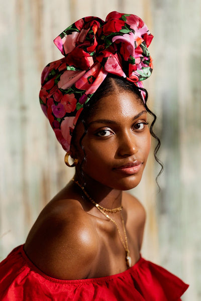 Turban Extensible à Paillettes Et Fleurs - Taille Unique - Neuf Sans étiquette - Fabriqué Aux USA