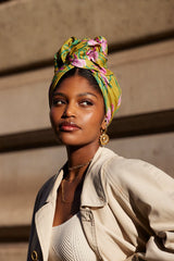 Turbans femme fil métal - NEW AFRICAINE INDRA VERT ANIS - Indira de paris