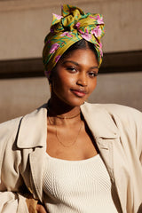 Turbans femme fil métal - NEW AFRICAINE INDRA VERT ANIS - Indira de paris