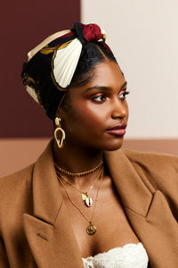 Foulard cheveux femme - PARISIENNE HORTENSE ROUGE - Indira de paris