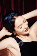 Foulard cheveux femme - PARISIENNE SOIE - BLEU MARINE - Indira de paris