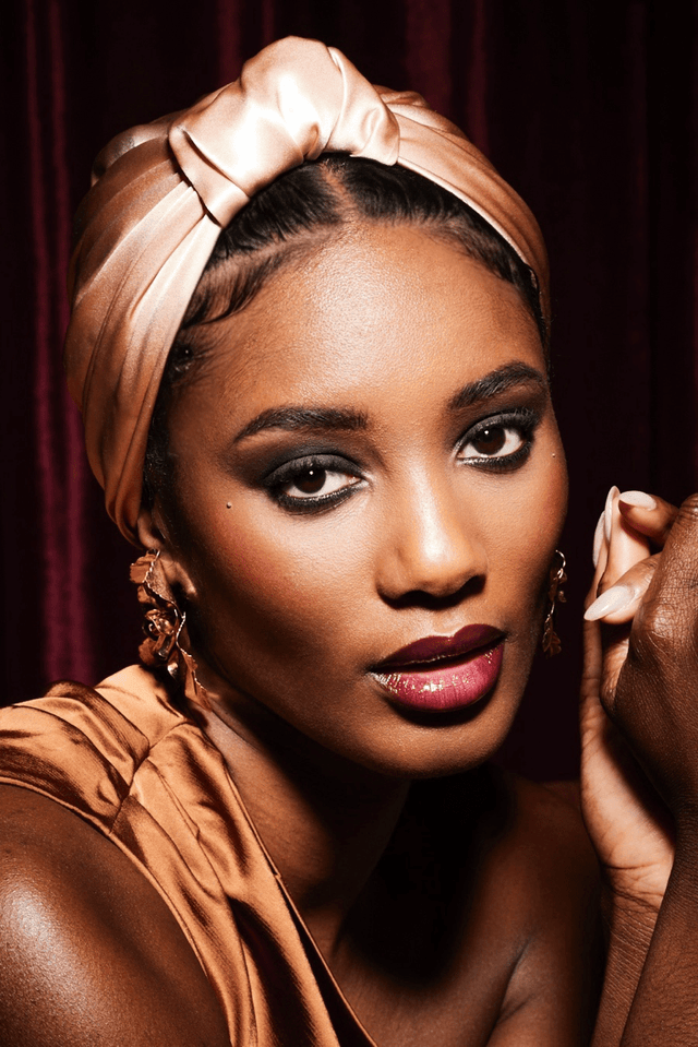 Foulard cheveux femme - PARISIENNE SOIE - CHAMPAGNE - Indira de paris