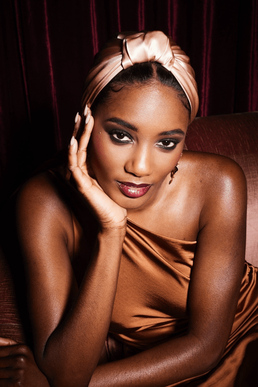 Foulard cheveux femme - PARISIENNE SOIE - CHAMPAGNE - Indira de paris