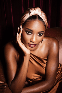 Foulard cheveux femme - PARISIENNE SOIE - CHAMPAGNE - Indira de paris