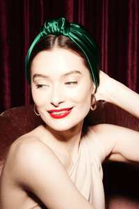 Foulard cheveux femme - PARISIENNE SOIE - EMERAUDE - Indira de paris