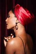 Foulard cheveux femme - PARISIENNE SOIE - RUBIS - Indira de paris