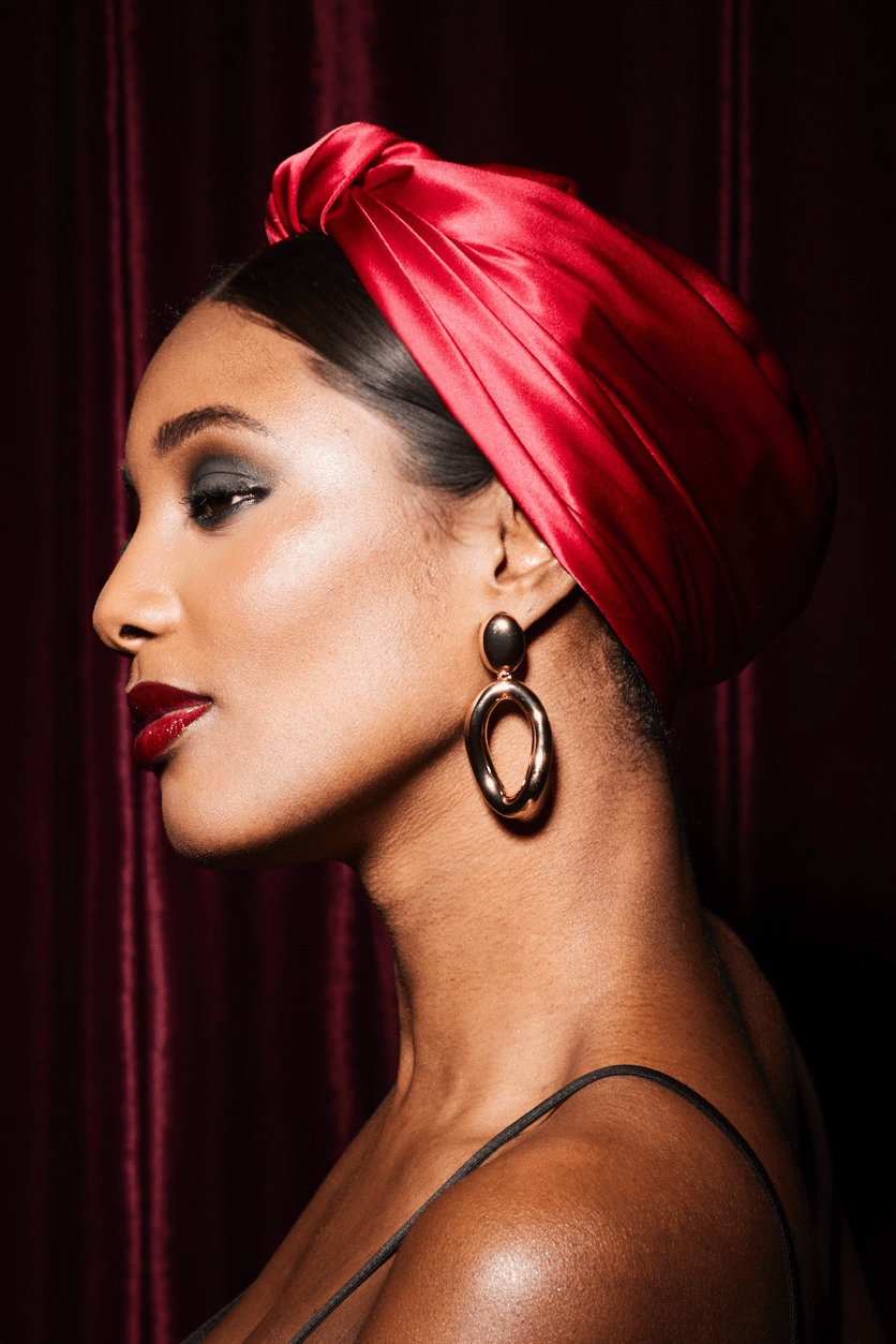 Foulard cheveux femme - PARISIENNE SOIE - RUBIS - Indira de paris