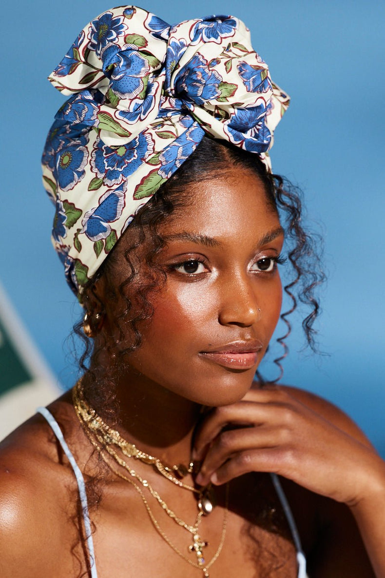 Turbans femme fil métal-TURBAN AFRICAINE LEA- Indira de paris