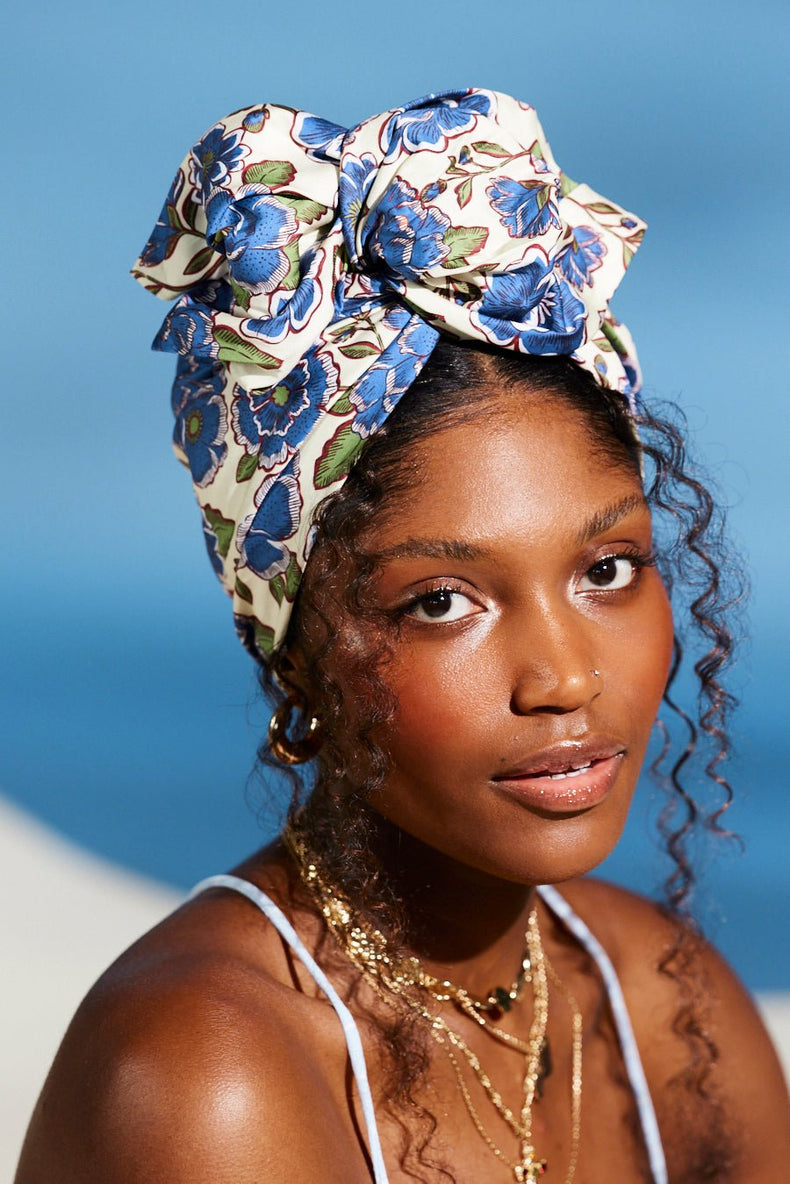Turbans femme fil métal-TURBAN AFRICAINE LEA- Indira de paris