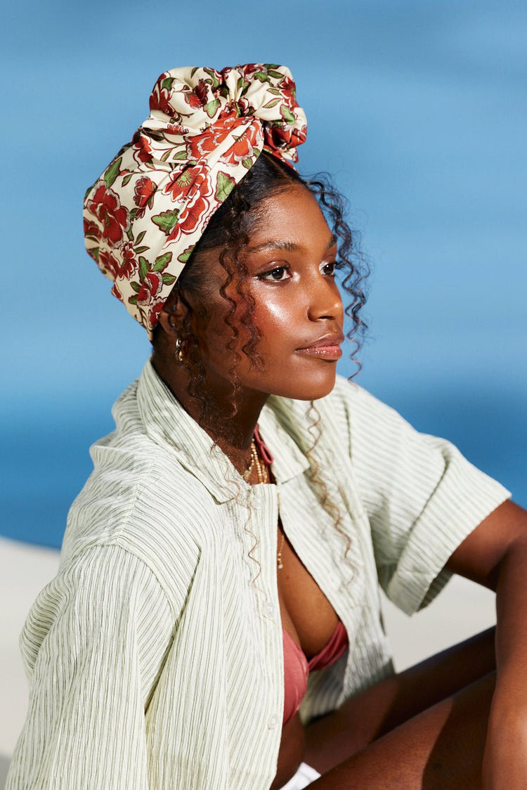 Turbans femme fil métal-TURBAN AFRICAINE MANON- Indira de paris