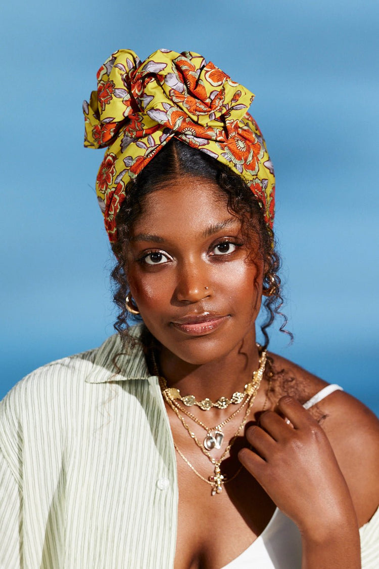 Turbans femme fil métal-TURBAN AFRICAINE SORAYA- Indira de paris