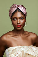 Turbans femme modulable-TURBAN CUBAINE SOIE - MAUVE- Indira de paris