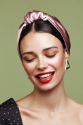 Foulard cheveux femme-TURBAN PARISIENNE SOIE - MAUVE- Indira de paris