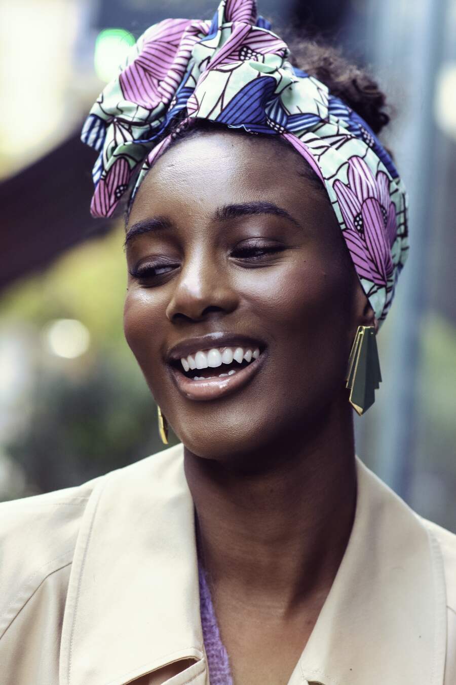 Bandeau cheveux Made in France à arabesques rouges et vertes Entrelacs