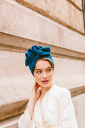 Turbans complets flexibles-Africaine BLEU PERSAN- Indira de paris