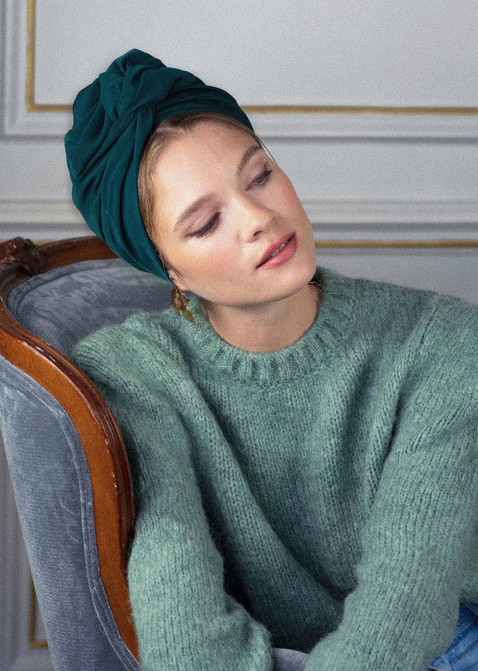 FLEXIBLE WOMEN'S TURBAN DUCK BLUE – Indira de paris