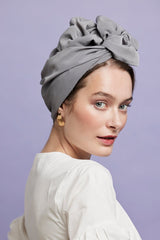 Turbans complets flexibles-Africaine GRIS PERLE- Indira de paris