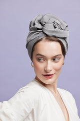 Turbans complets flexibles-Africaine GRIS PERLE- Indira de paris