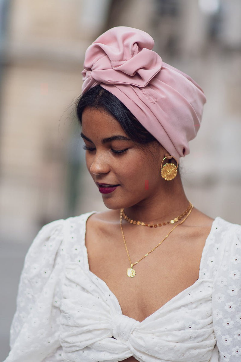 Turban Woman easy to tie - Pink – Indira de paris