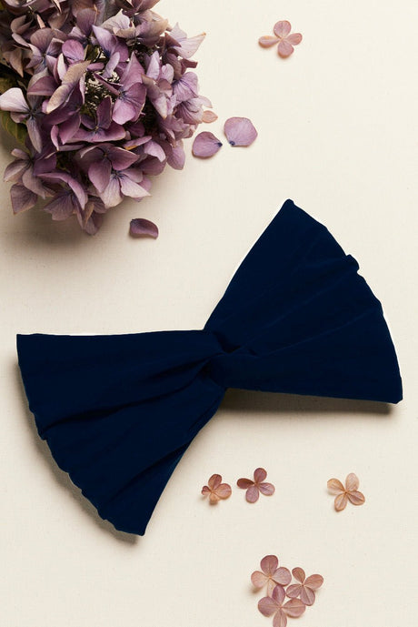 Headbands-BANDEAU - Californienne Bleu Nuit- Indira de paris