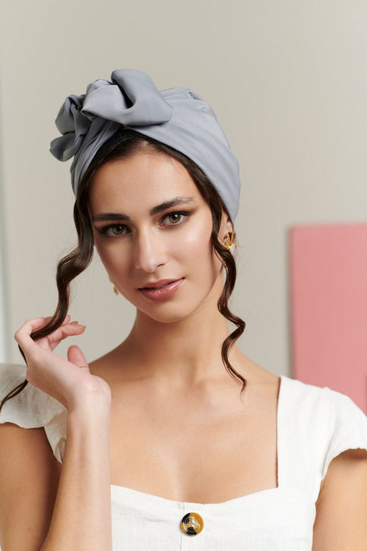 Turbans complets modulables-CUBAINE GRIS PERLE- Indira de paris