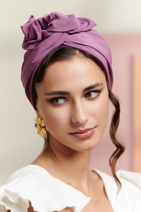 Turbans complets modulables-CUBAINE LILAS- Indira de paris