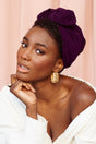 Turbans complets modulables-Cubaine Prune- Indira de paris