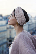 Headbands-DEMI-TURBAN - Californienne - ROMY NUDE- Indira de paris