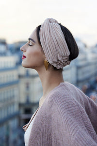 Headbands-DEMI-TURBAN - Californienne - ROMY NUDE- Indira de paris