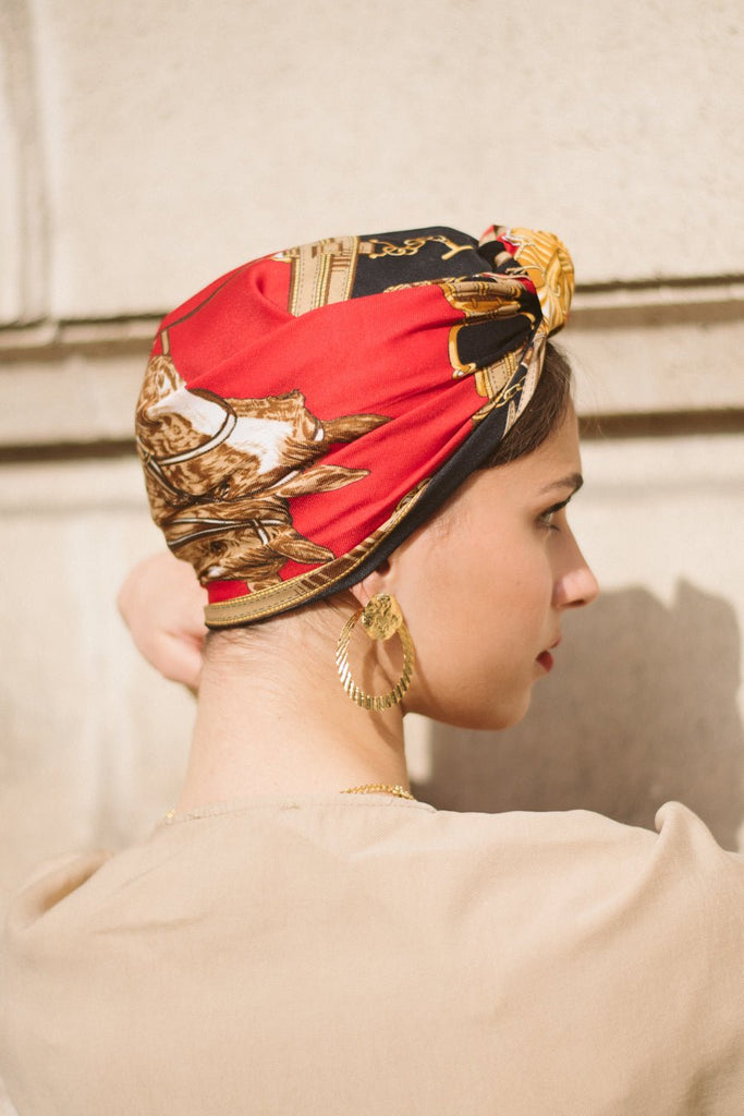 Turbans complets rétro-FOULARD - Parisienne SAMANTHA NOIRE- Indira de paris