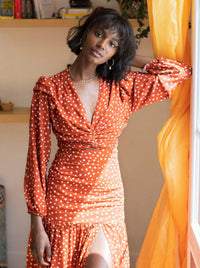 Jupes-JUPE NELLY- imprimé TERRACOTTA- Indira de paris